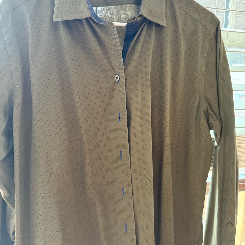 Olive Green Button-Up Shirt